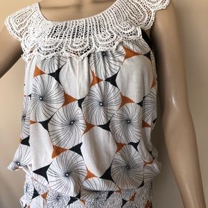 Anthropologie retro crochet top